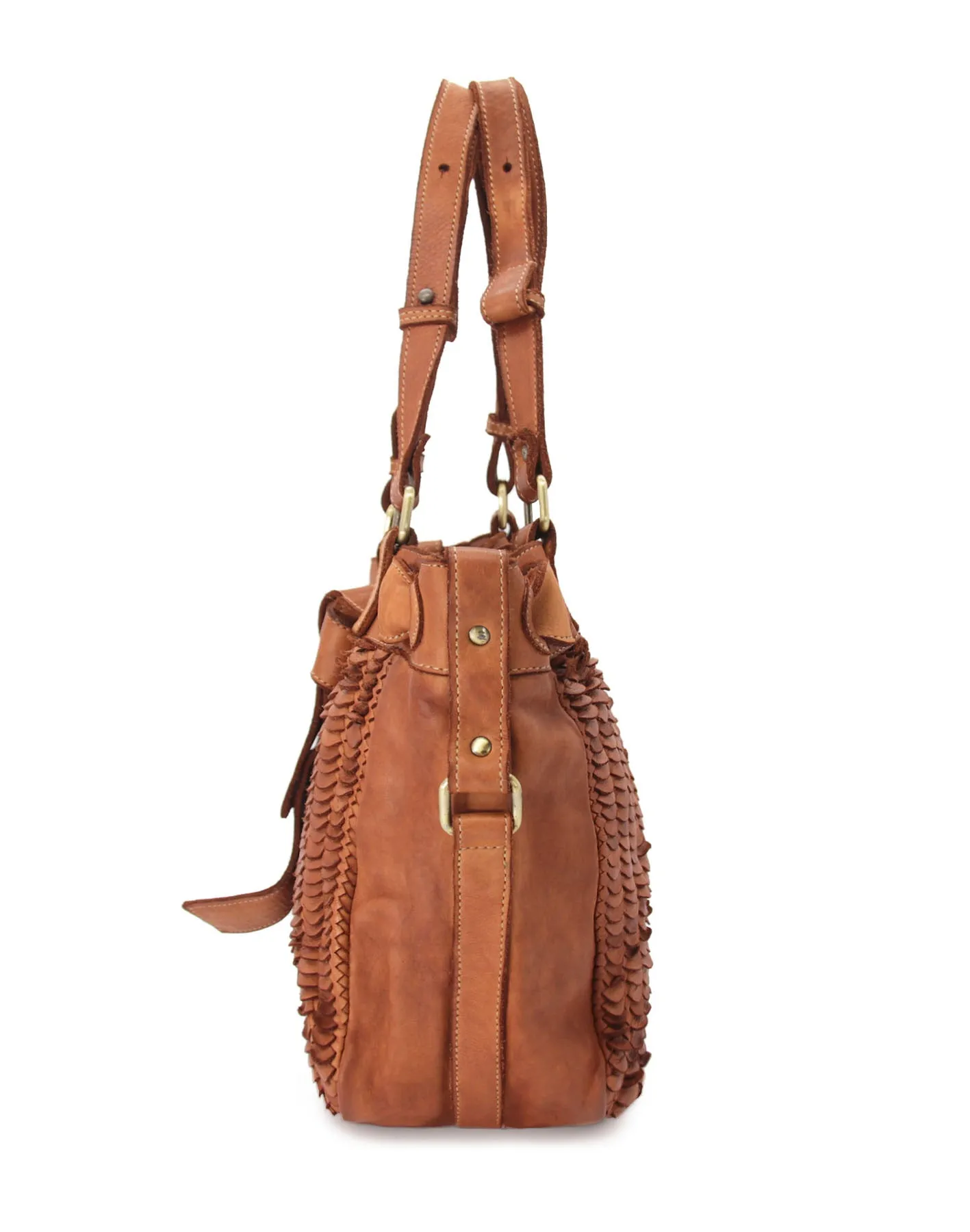 Braided leather vintage shoulder bag wholesale