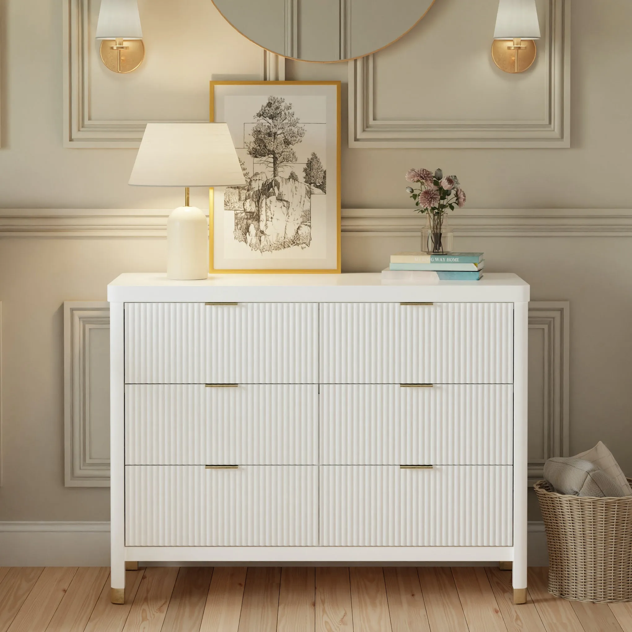 Brimsley Tambour 6-Drawer Assembled Dresser