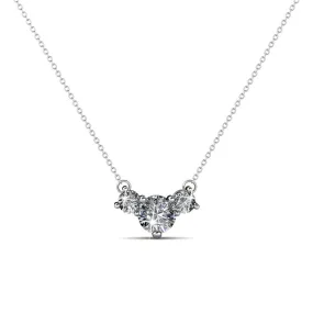 Calliope 18k White Gold Plated 3-Stone Crystal Pendant Necklace