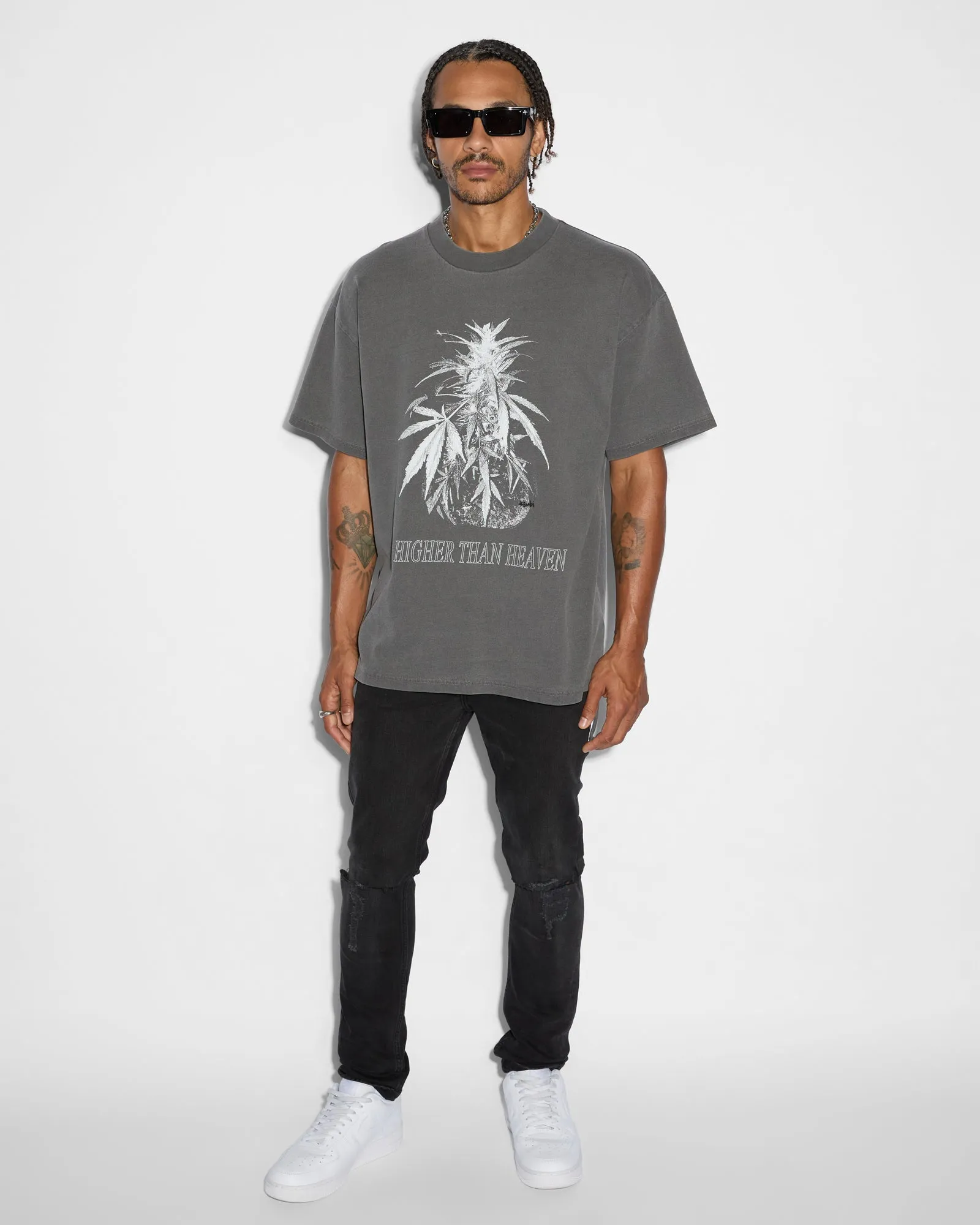 CANNABIS EKCESS SS TEE CHARCOAL