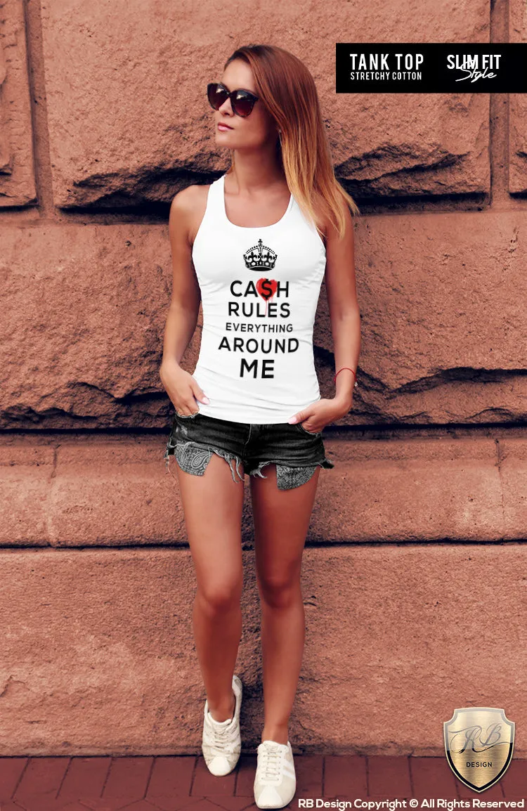 Cash Rules Everything Around Me Women's T-shirt Funny Slogan Ladies Top WD054