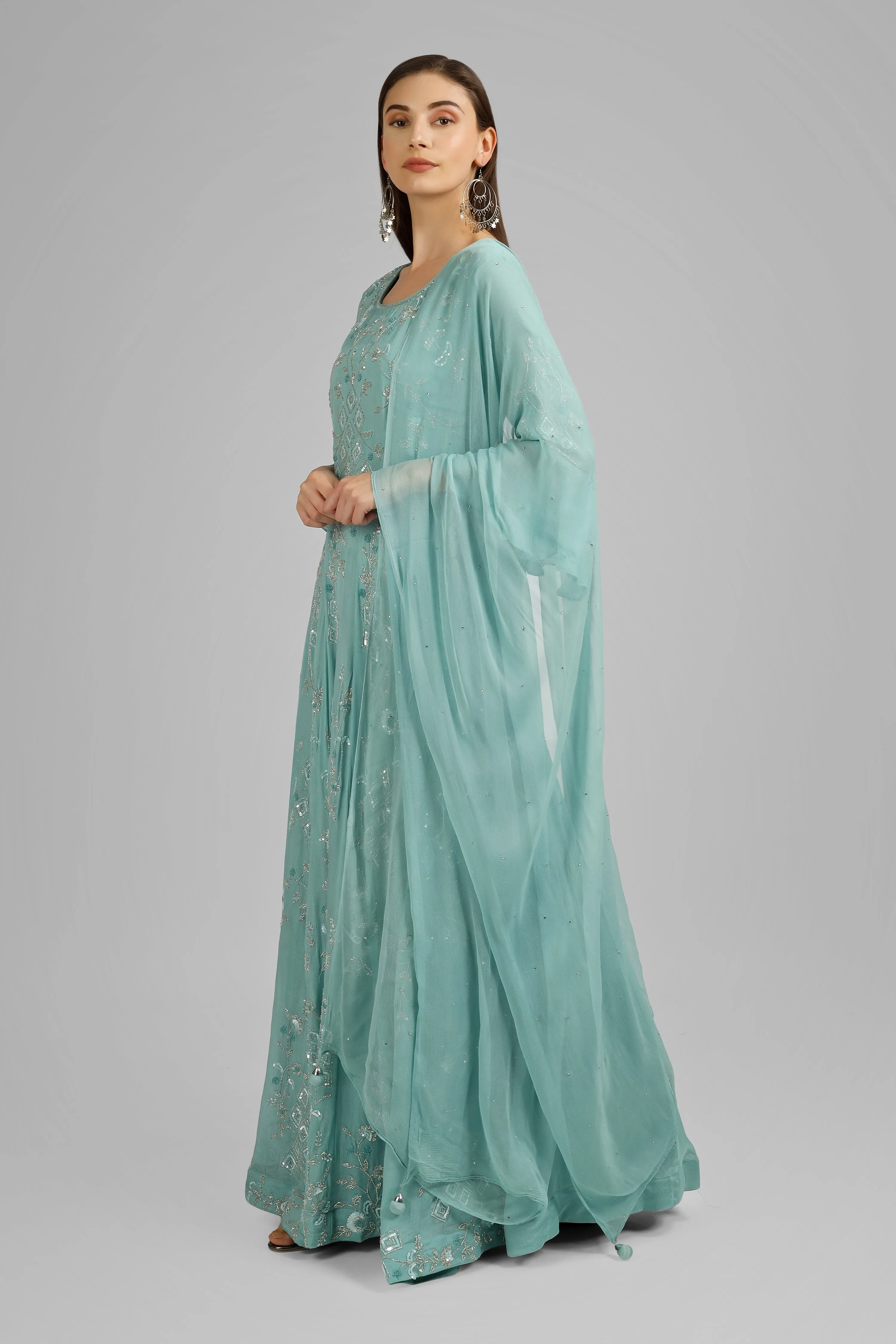 Chinon Anarkali Set with Belt