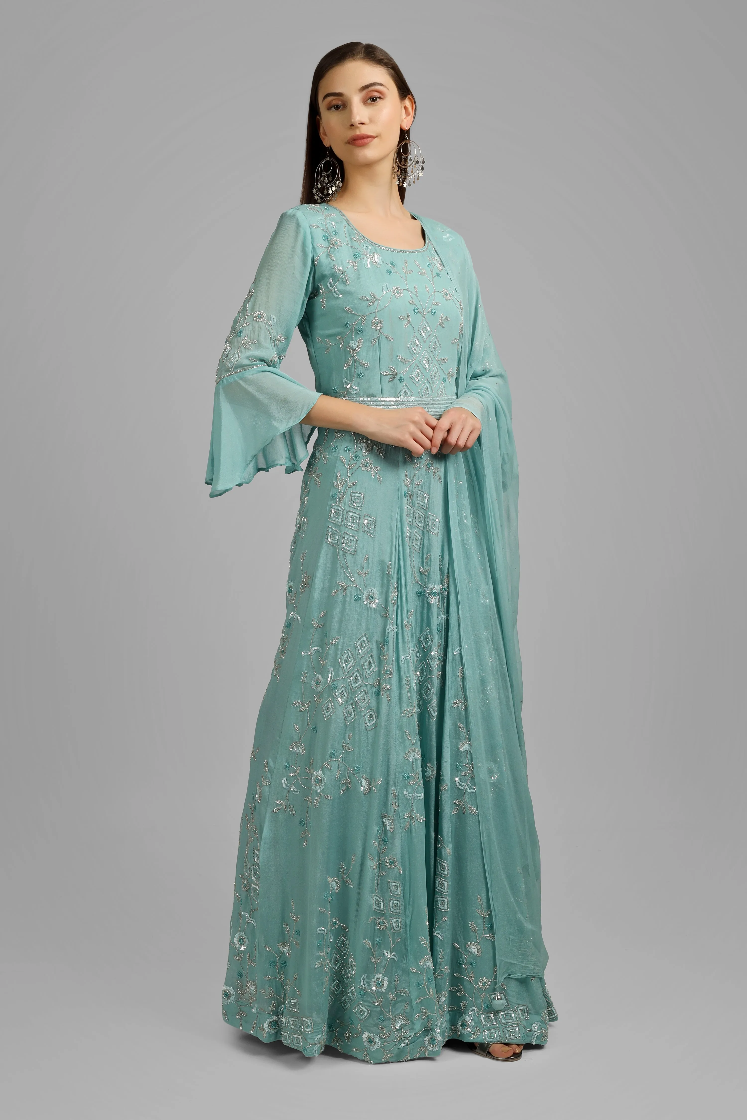 Chinon Anarkali Set with Belt