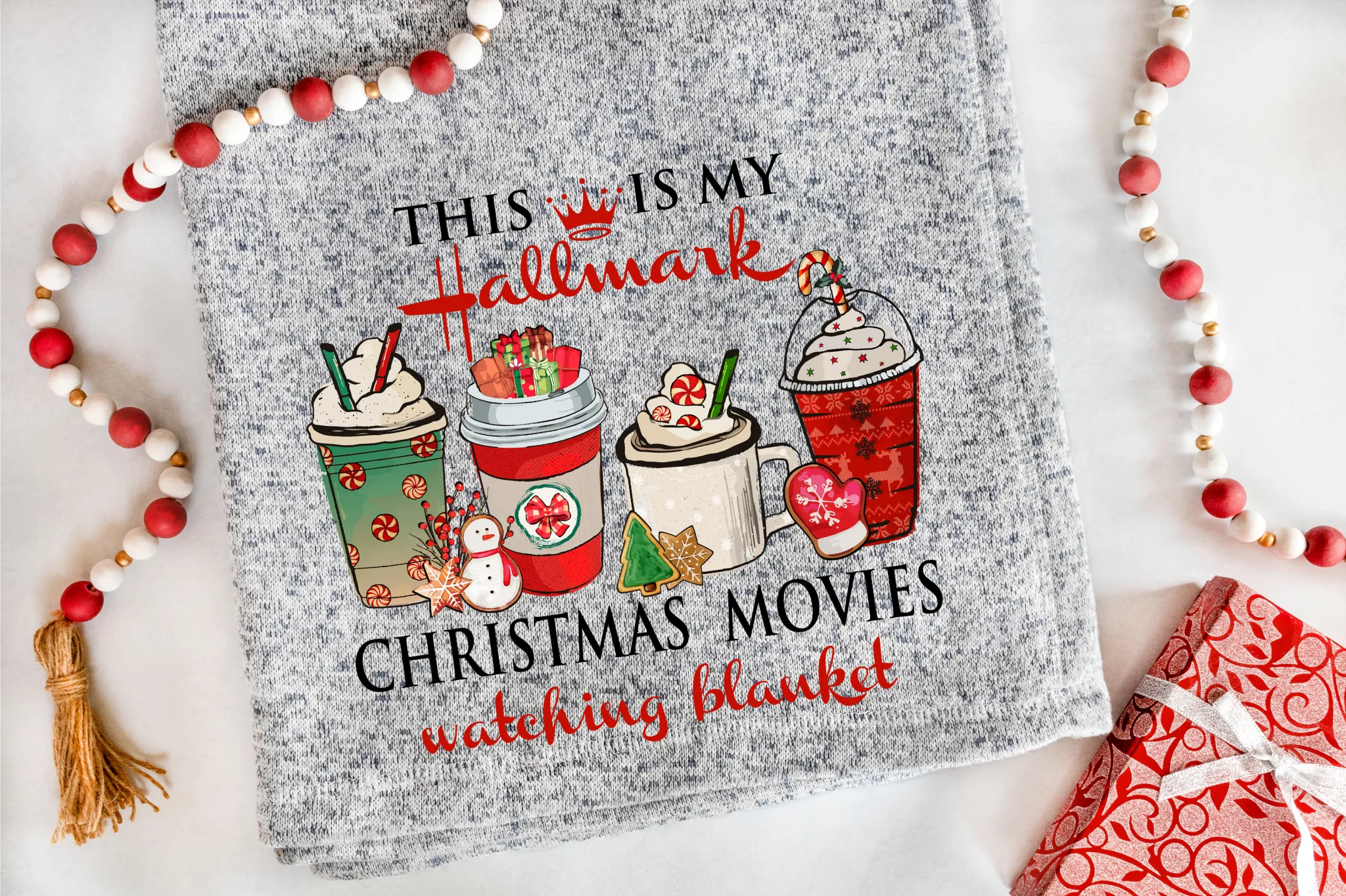 Christmas Coffee Movie Blanket DTF Transfer - 186