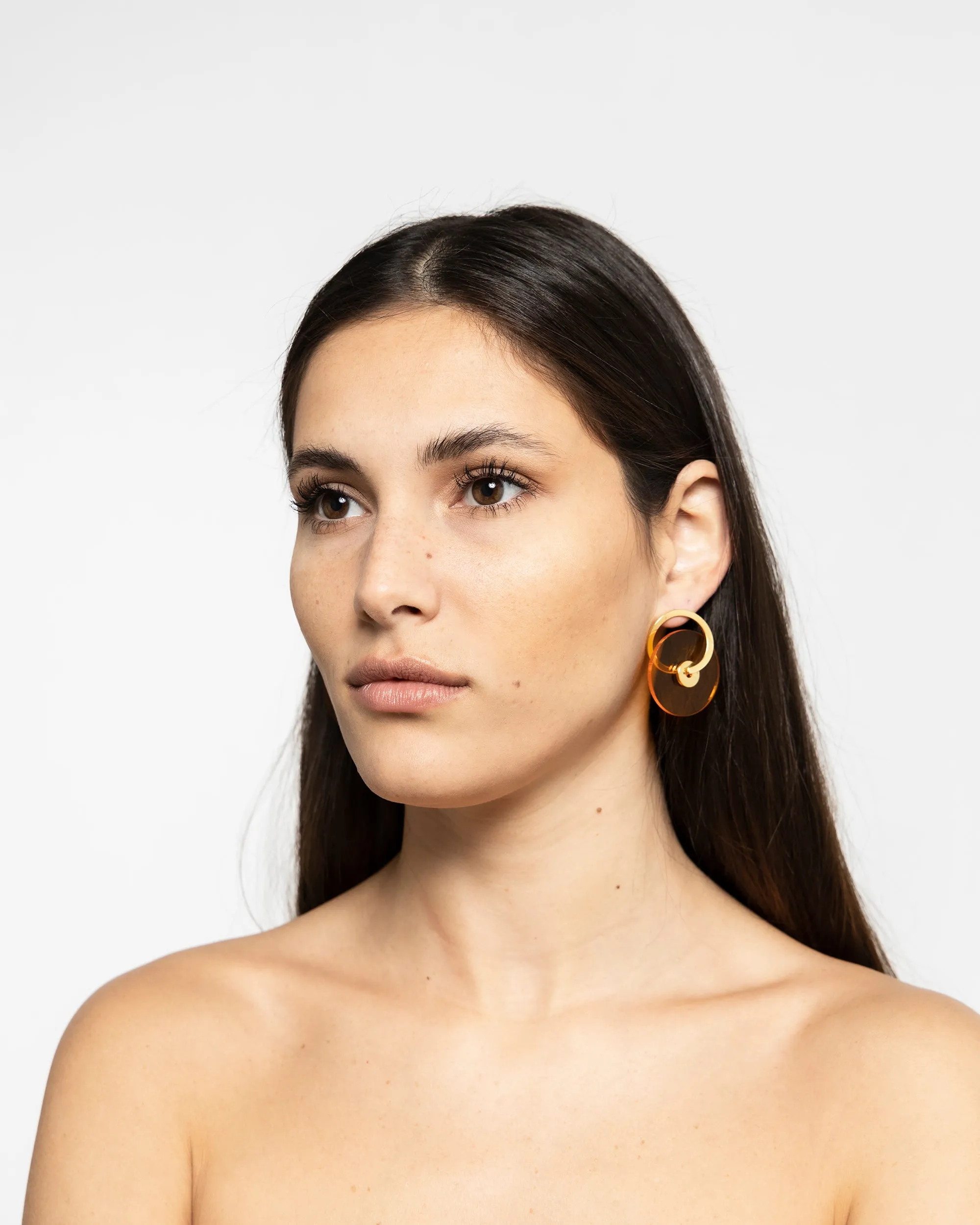 CLEAR ACRYLIC EARRINGS 1718 - حلق