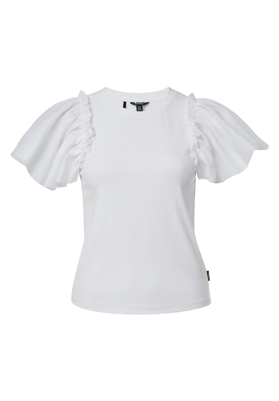 Constance Women's Mixed Media T-Shirt in White - KT0711P