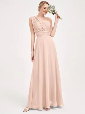 Convertible Chiffon Bridesmaid Dress Wrap Pearl Pink Maxi Gown