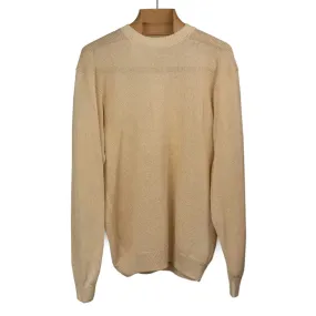 Crewneck sweater in sand cotton and paper