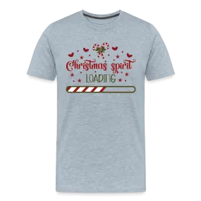 Deck the Halls in Progress: Men's Premium 'Christmas Spirit Loading' Tee