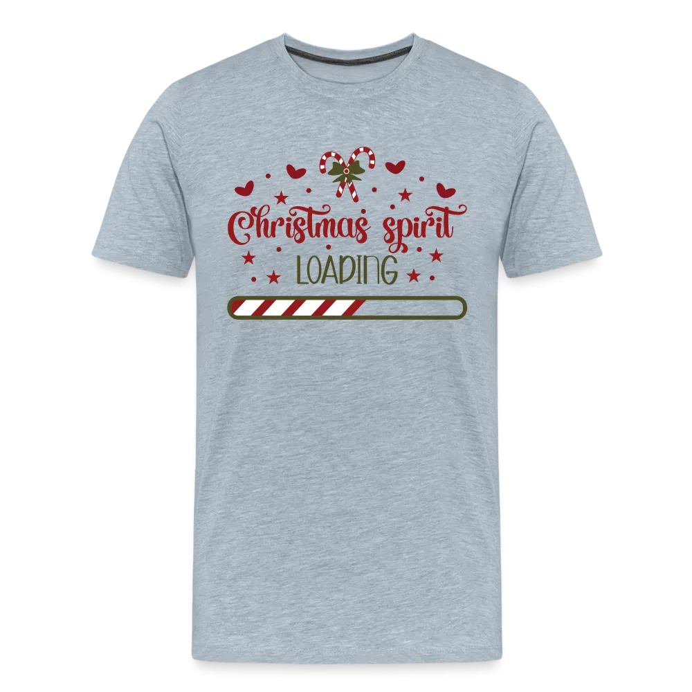 Deck the Halls in Progress: Men's Premium 'Christmas Spirit Loading' Tee