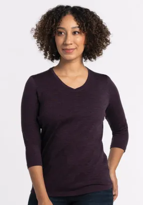 Elena V Neck - Deep Plum