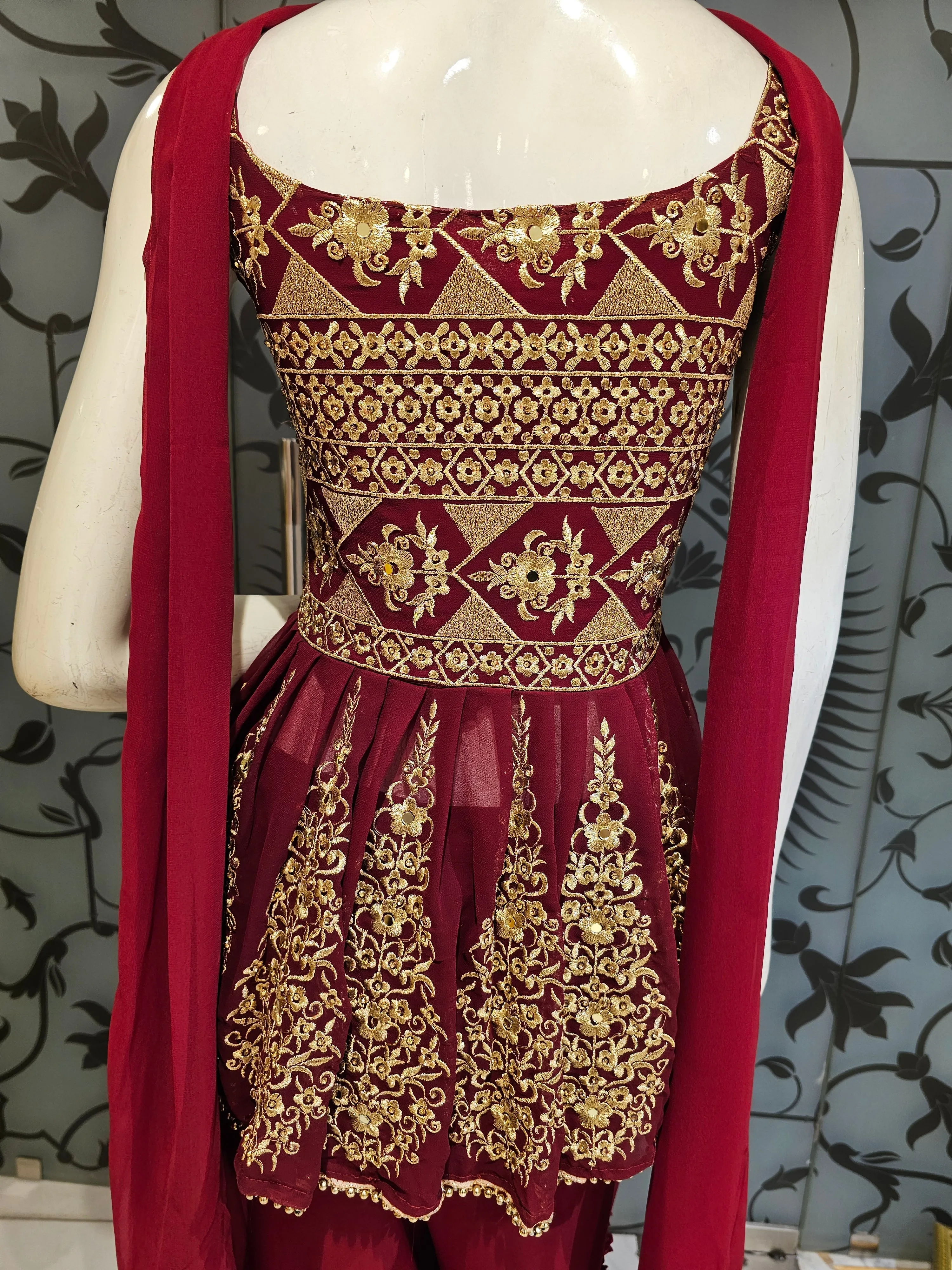 Embroidered Suit Set with Dupatta