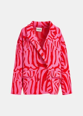 Essentiel Antwerp Figer Knitted Jacket in Pink and Red