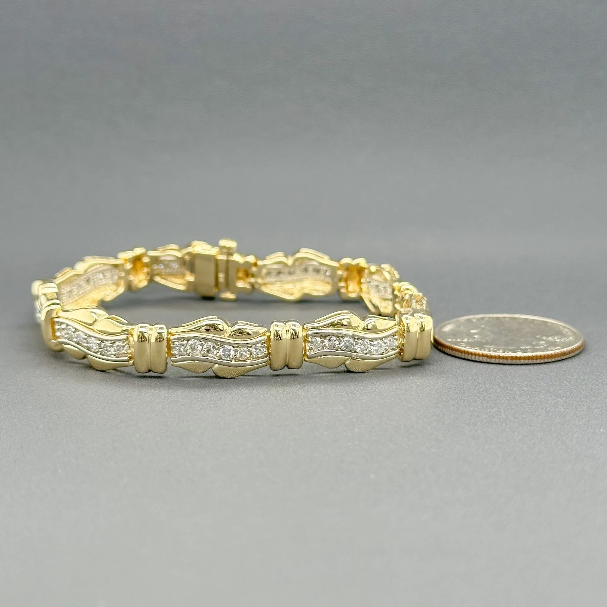 Estate 14K Y Gold 2.60tw H-I/SI2-I1 Diamond Bracelet