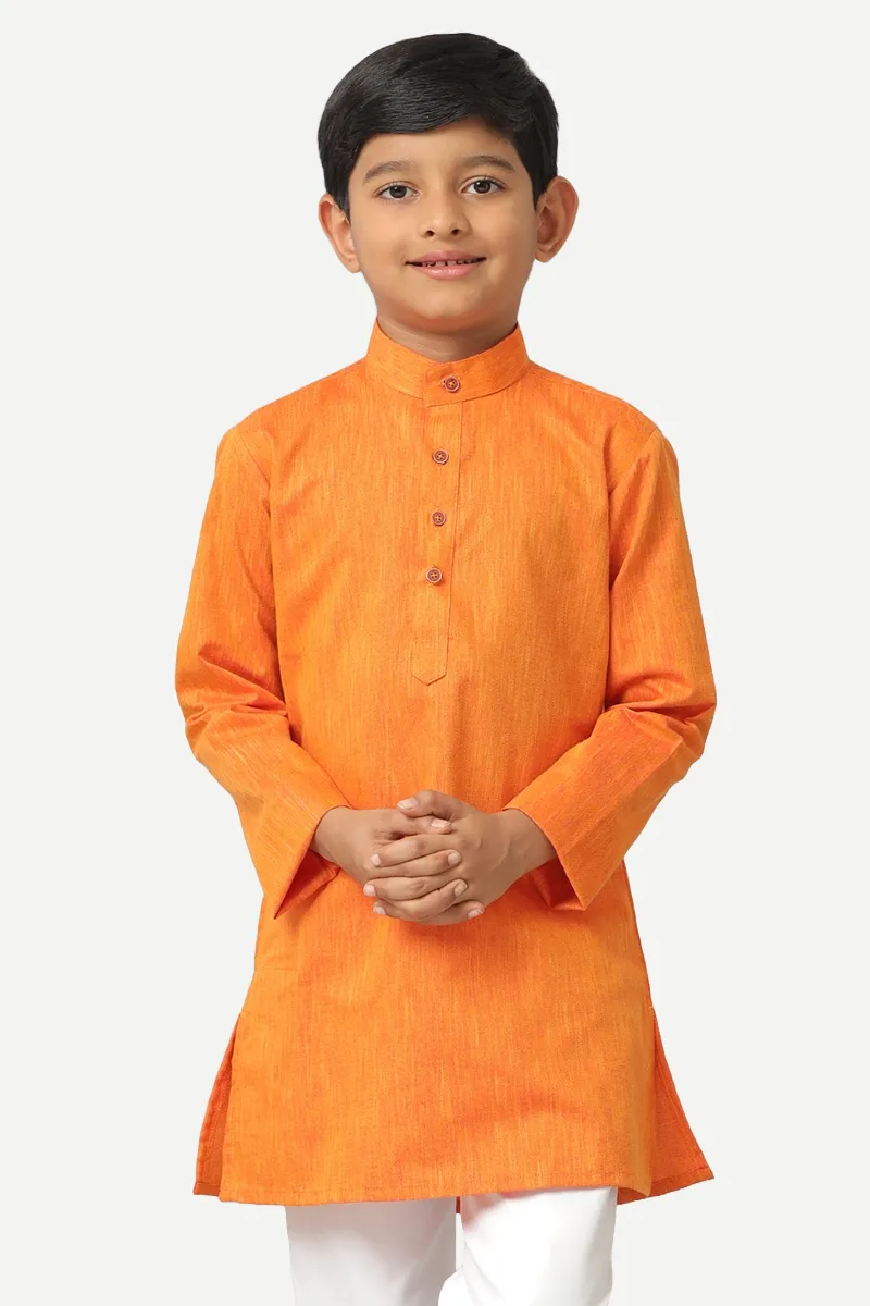 Exotic - Orange Kurta For Kids | Uathayam