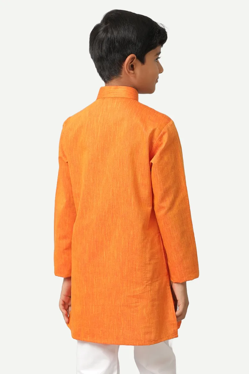 Exotic - Orange Kurta For Kids | Uathayam