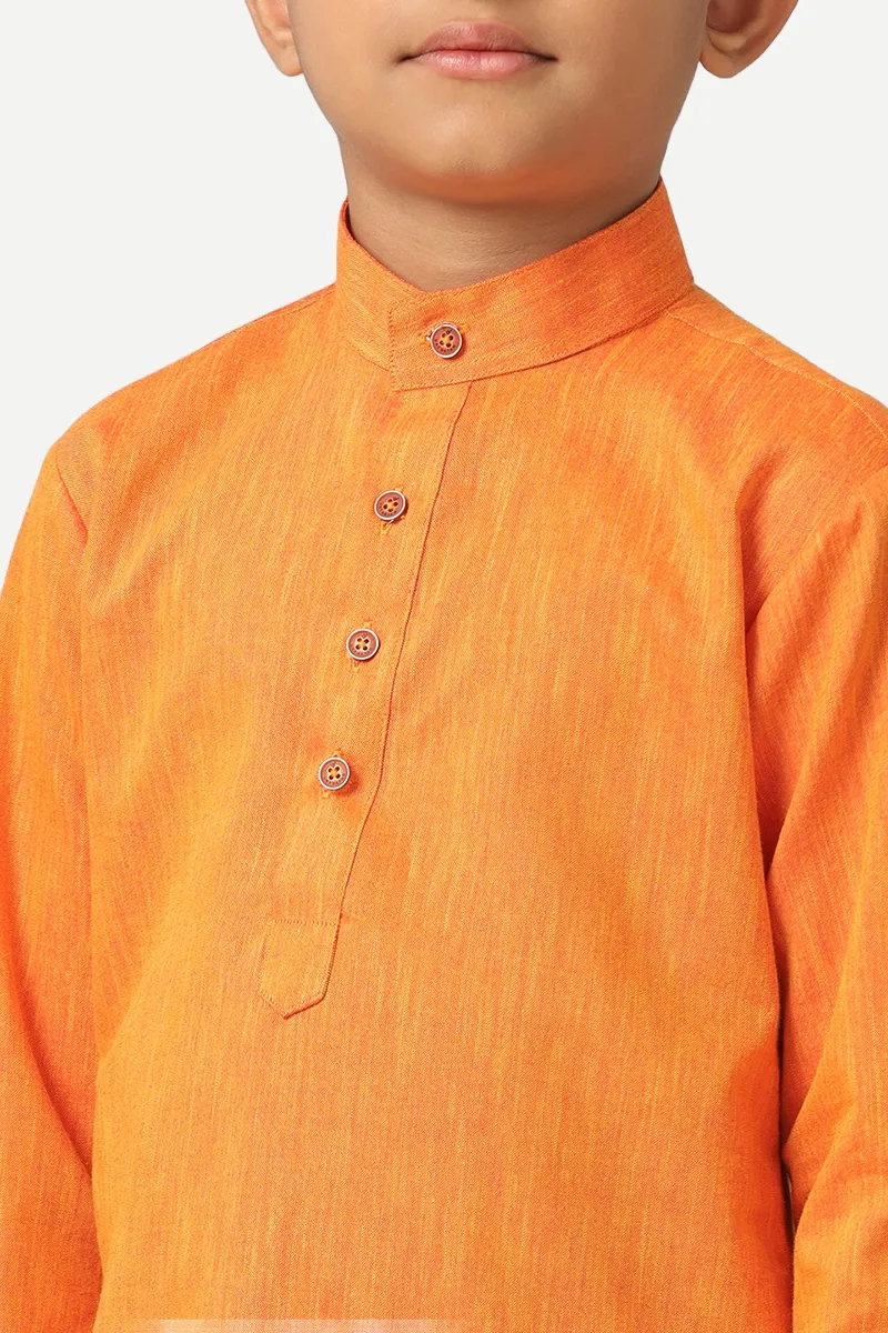 Exotic - Orange Kurta For Kids | Uathayam