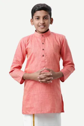 Exotic - Soft Orange Kurta For Kids | Uathayam