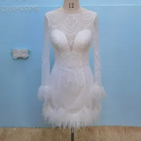 Fashion Feather Wedding Dress