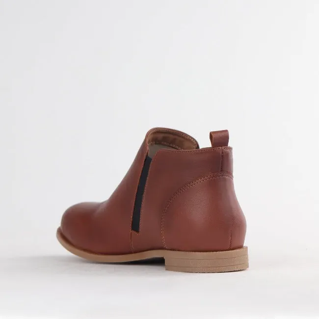 Flat Ankle Boot in Chestnut - 12471