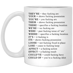 Fucking Grammaer Rules Mugs