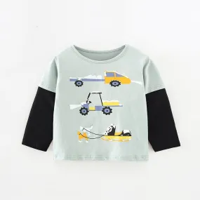 Full Sleeve Vehicle Printed Boys Sweatshirt