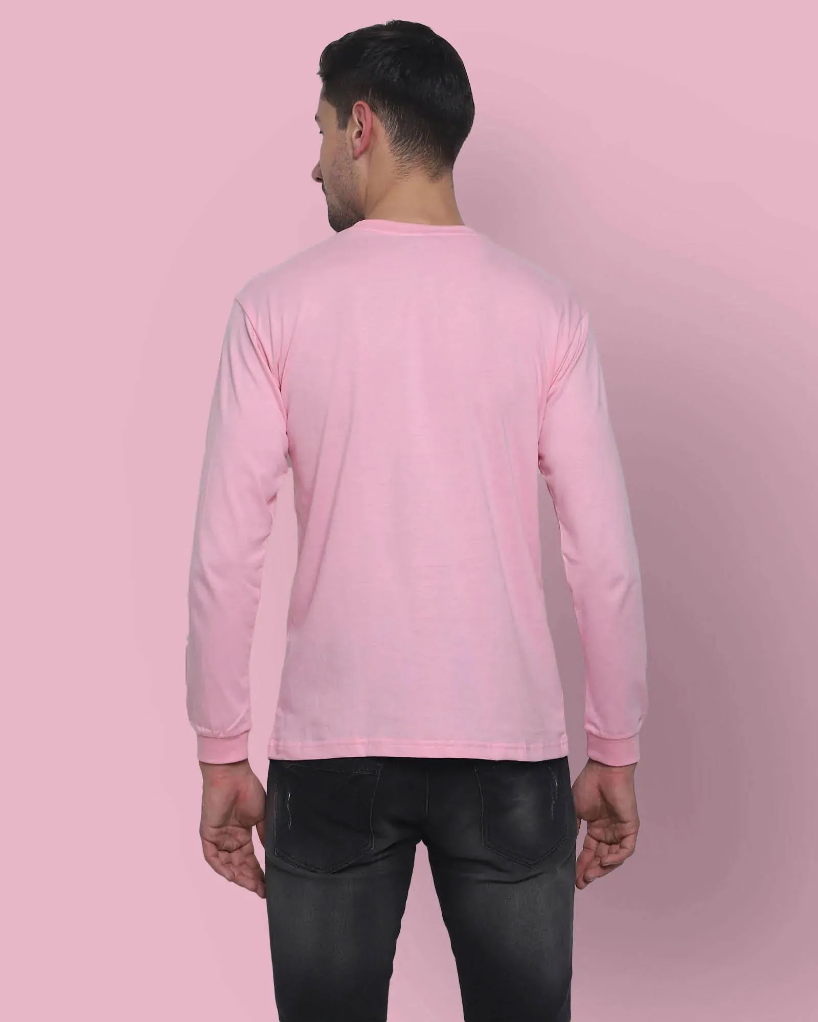 Full Sleeves Crew Neck: Baby Pink