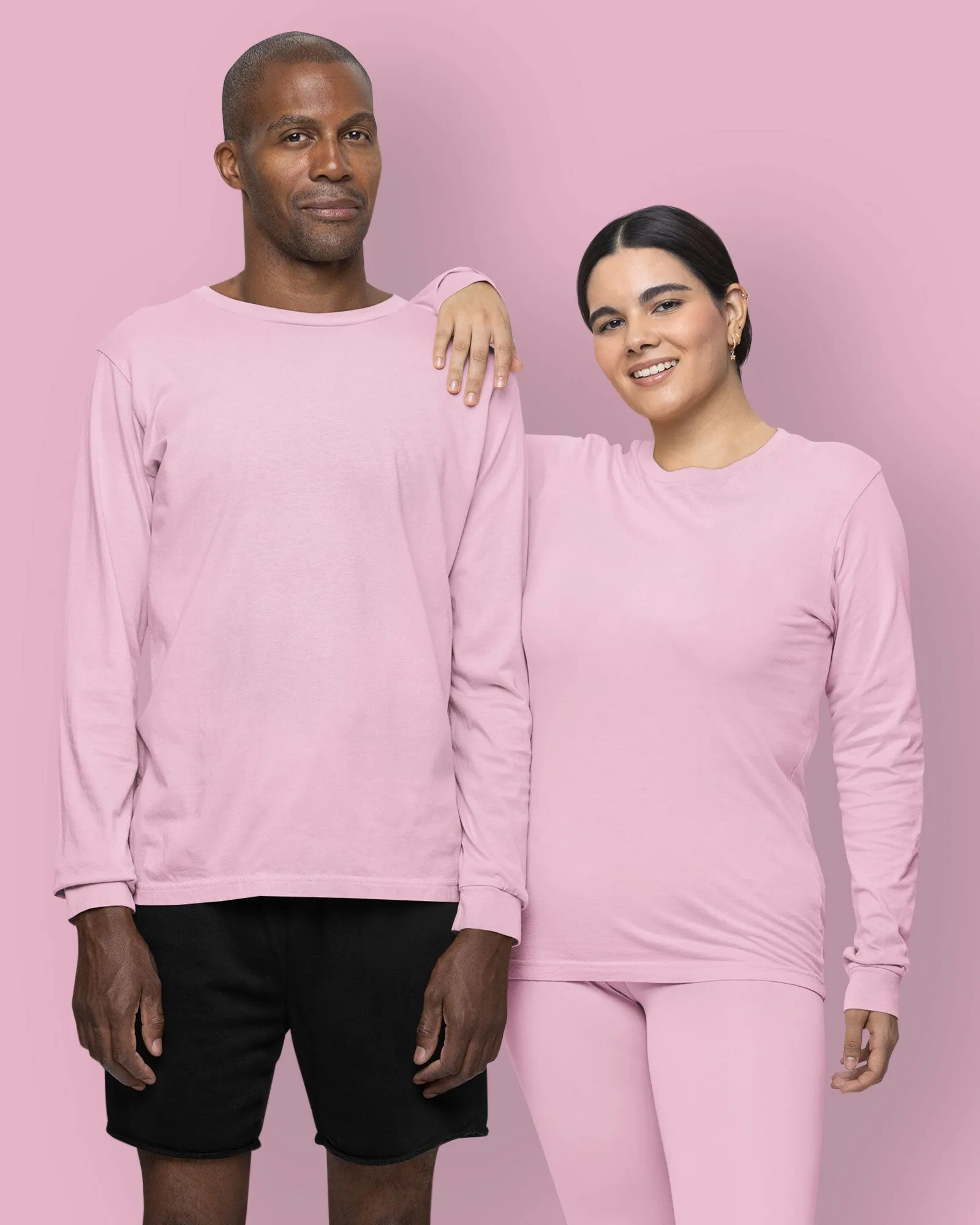 Full Sleeves Crew Neck: Baby Pink