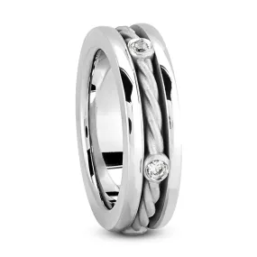 Harry Men's Diamond Wedding Ring in Rope Platinum By Mike Nekta NYC, 6MM