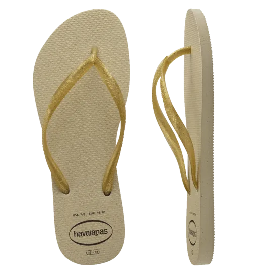 Havaianas Slim Gloss Thongs - Sand Grey