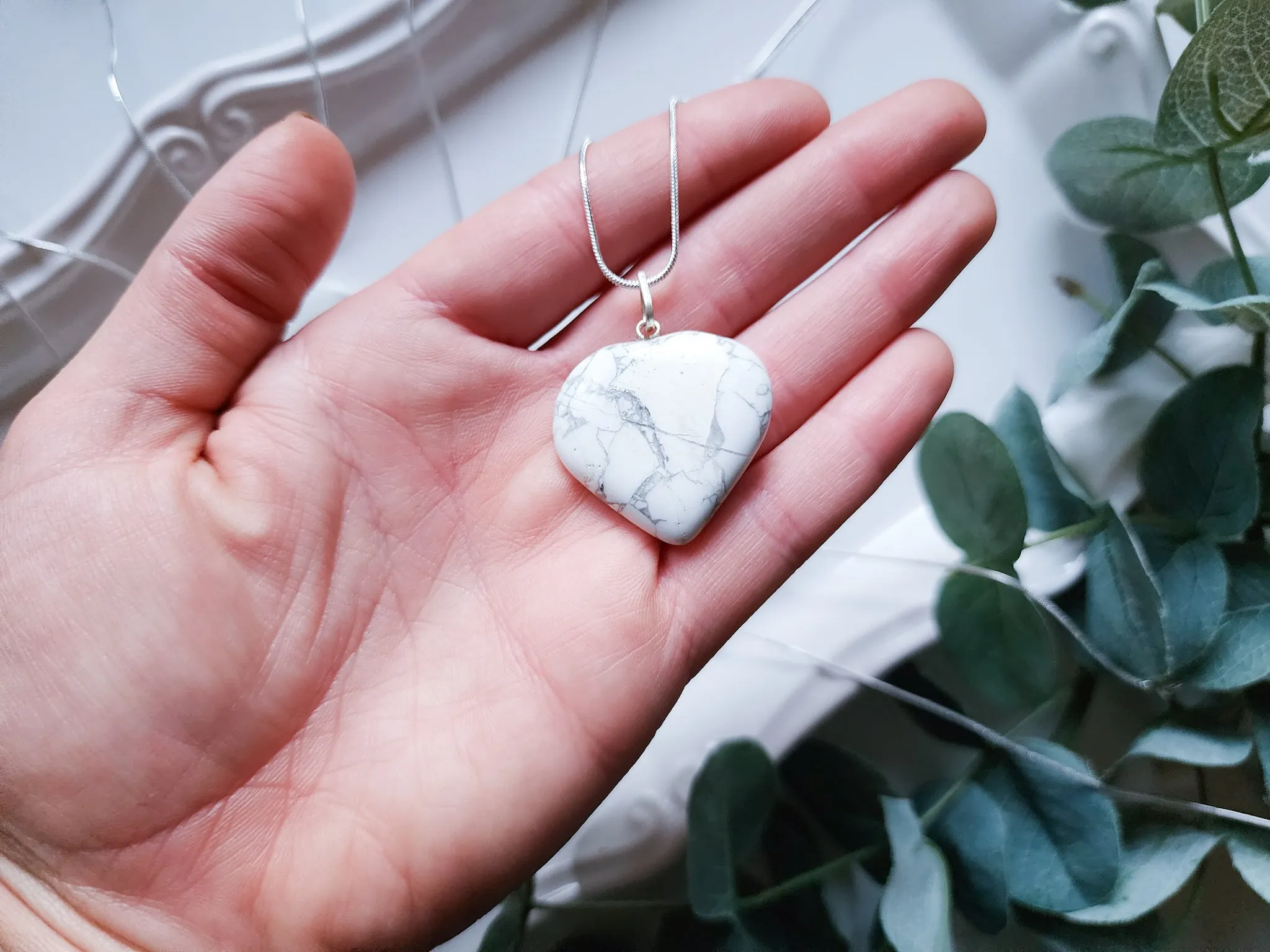 Howlite Heart Necklace