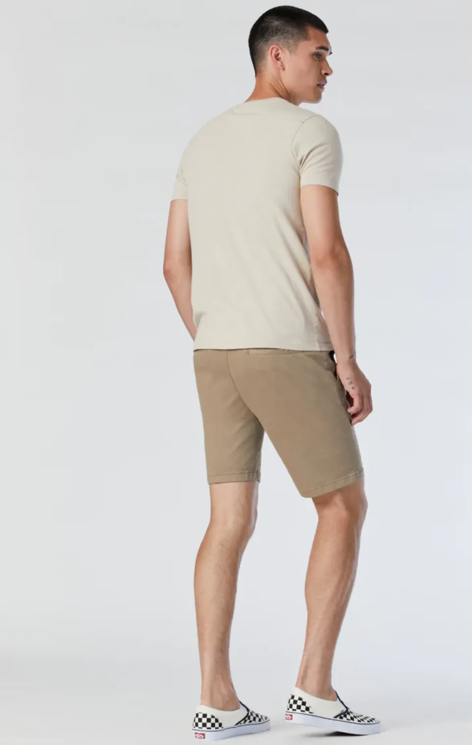 JACOB CROP GREIGE TWILL SHORTS