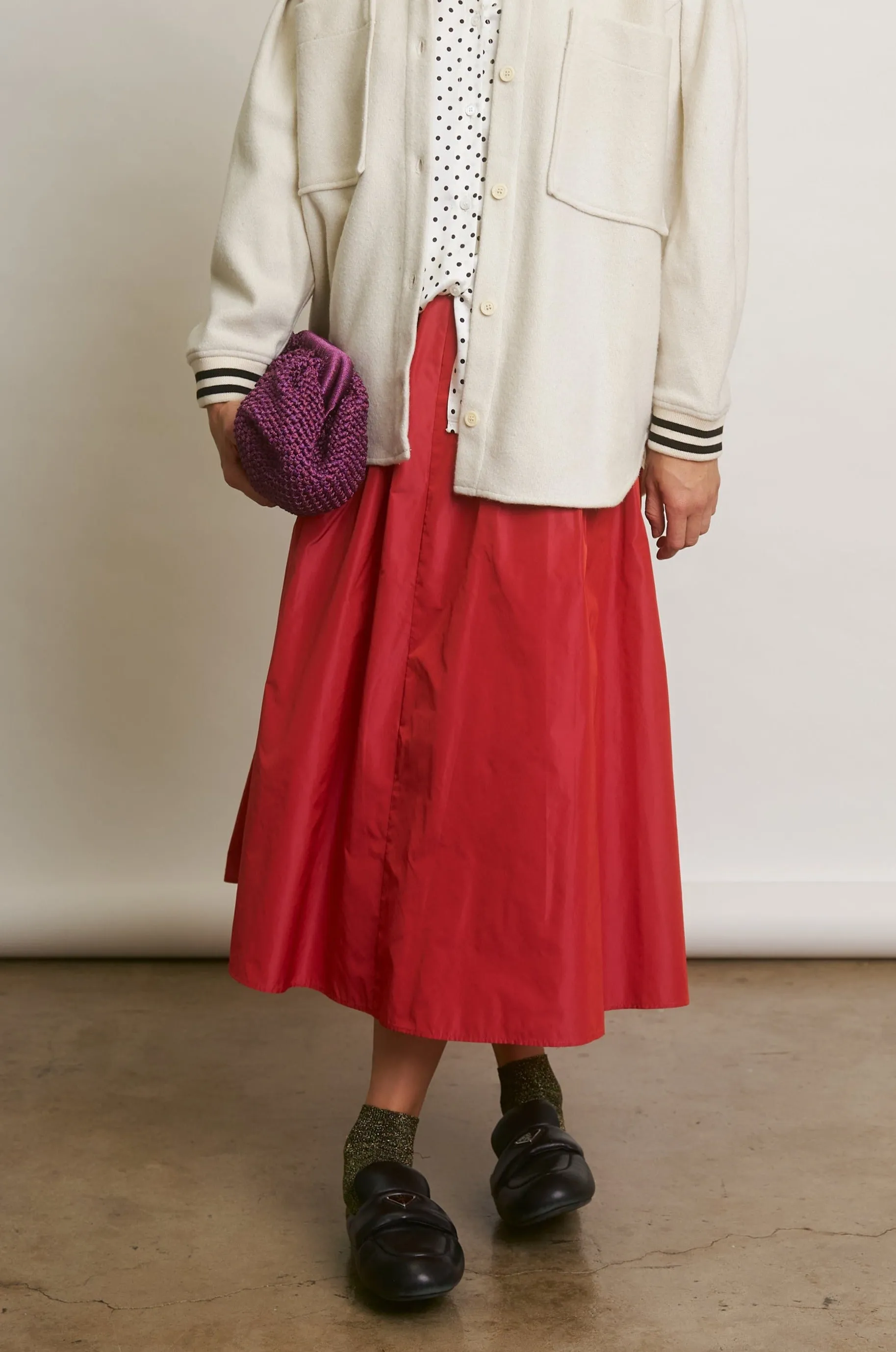 LE SKIRT | red taffeta