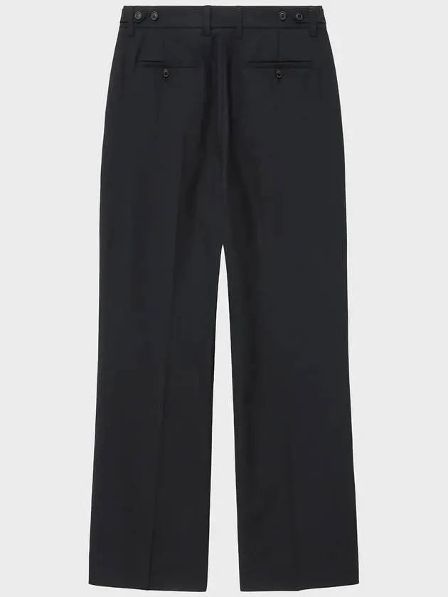 Light Wool Flare Slacks Black