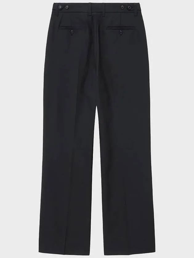 Light Wool Flare Slacks Black