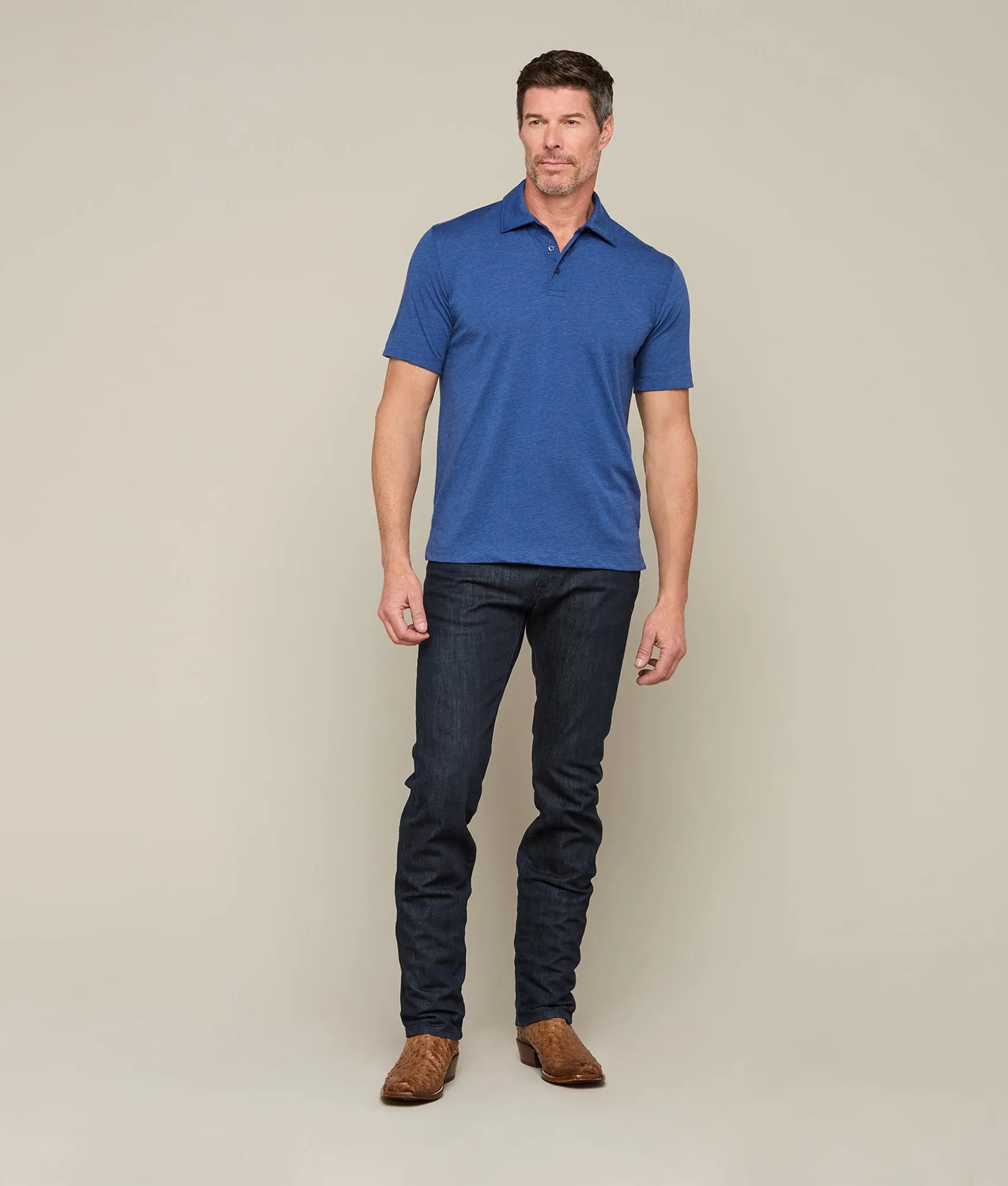 Lucchese Pima Blend Polo :: Tahiti