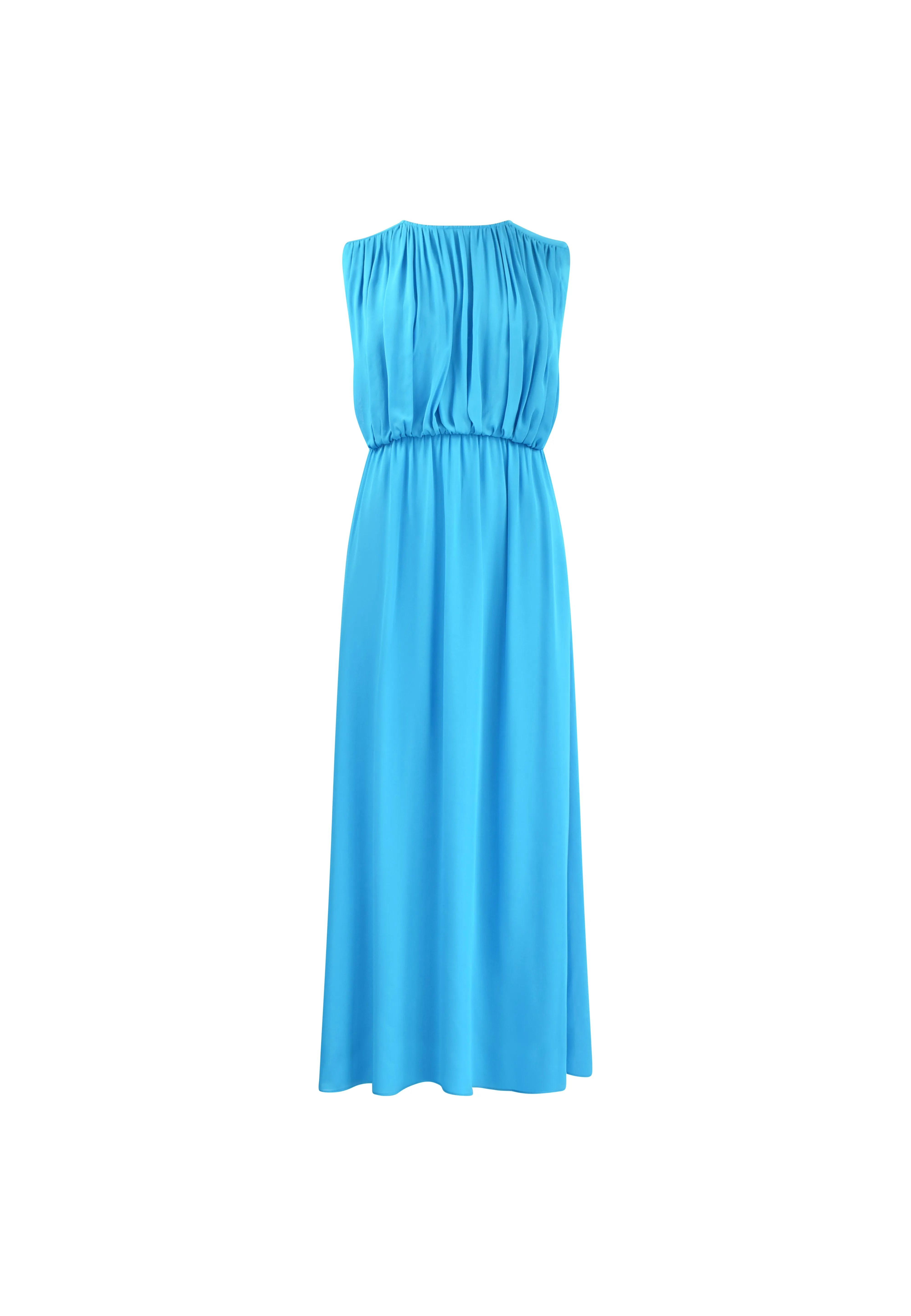 Lucia Blue Gathered Waist Maxi Dress