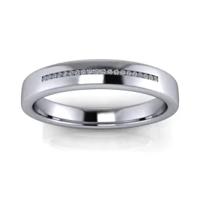 Men's Wedding Band Channel Set 4mm, .05 ct