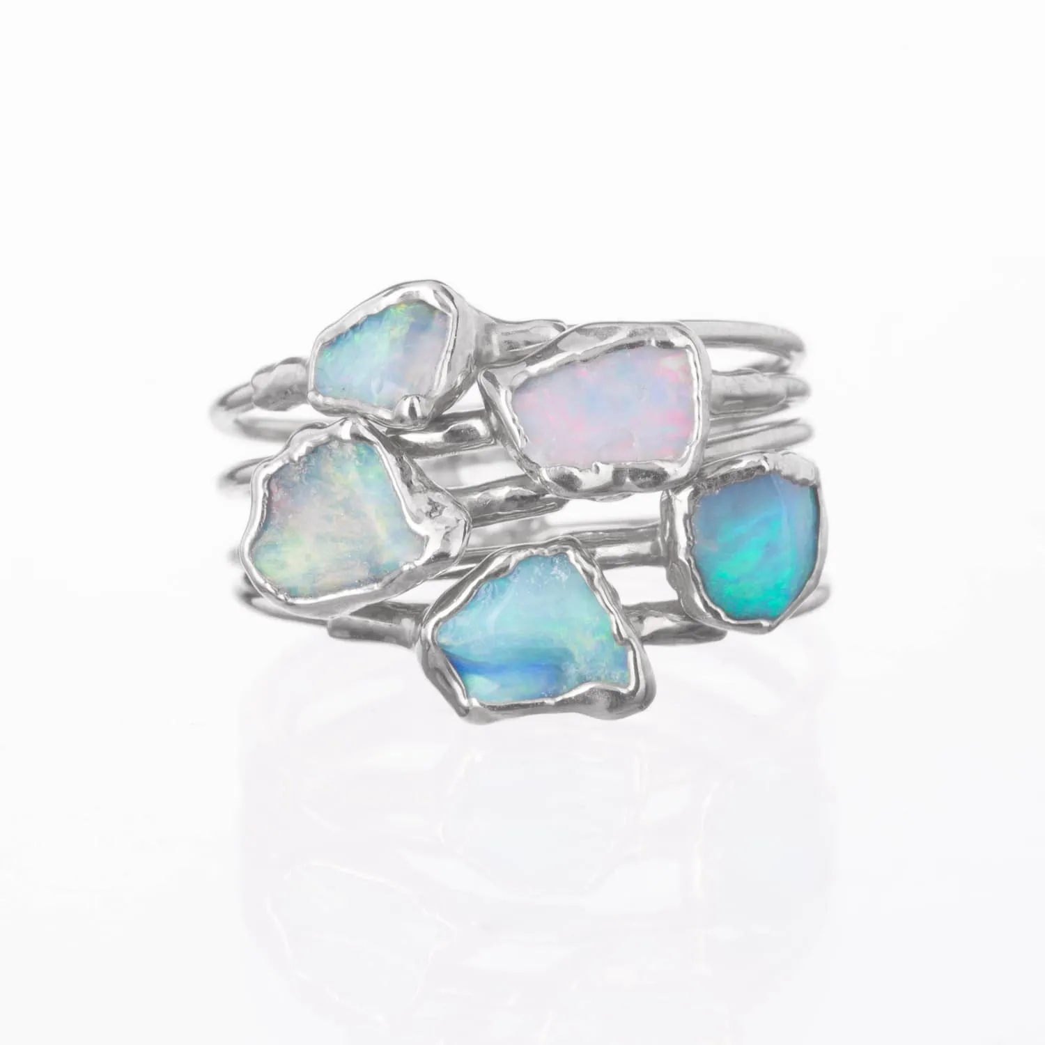 Mini Raw Australian Opal Ring in Yellow Gold