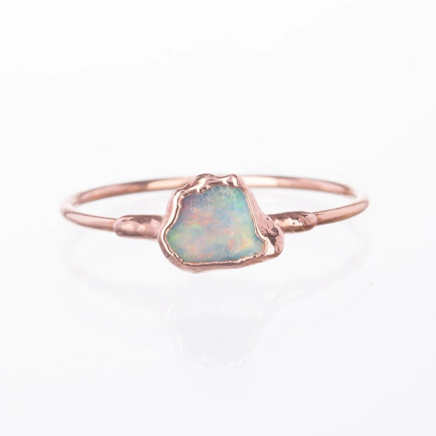 Mini Raw Australian Opal Ring in Yellow Gold