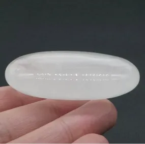 Natural clear Quartz gemstone palm stone, massage stone