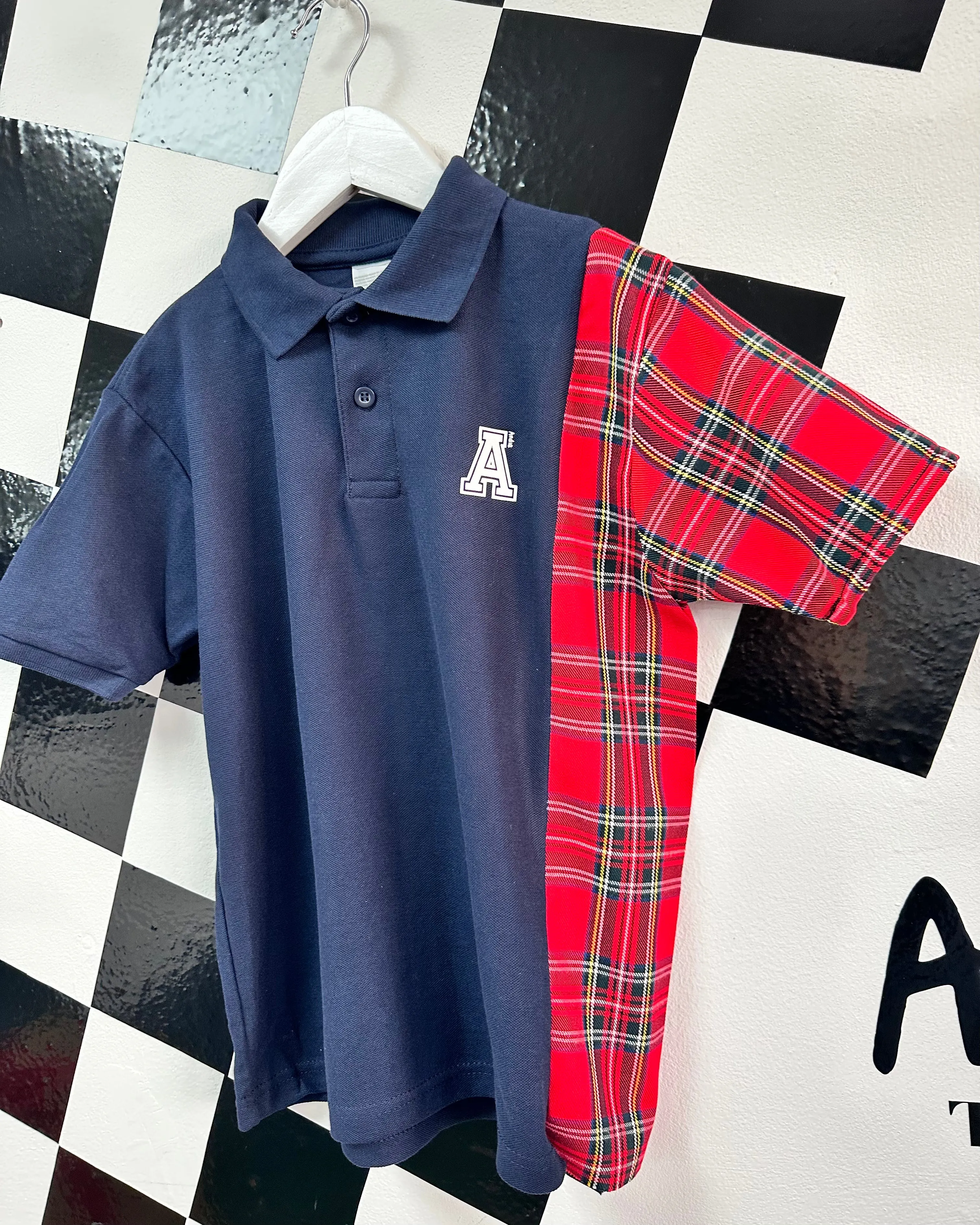 Navy Tartan Polo Shirt(3yrs - 15yrs)