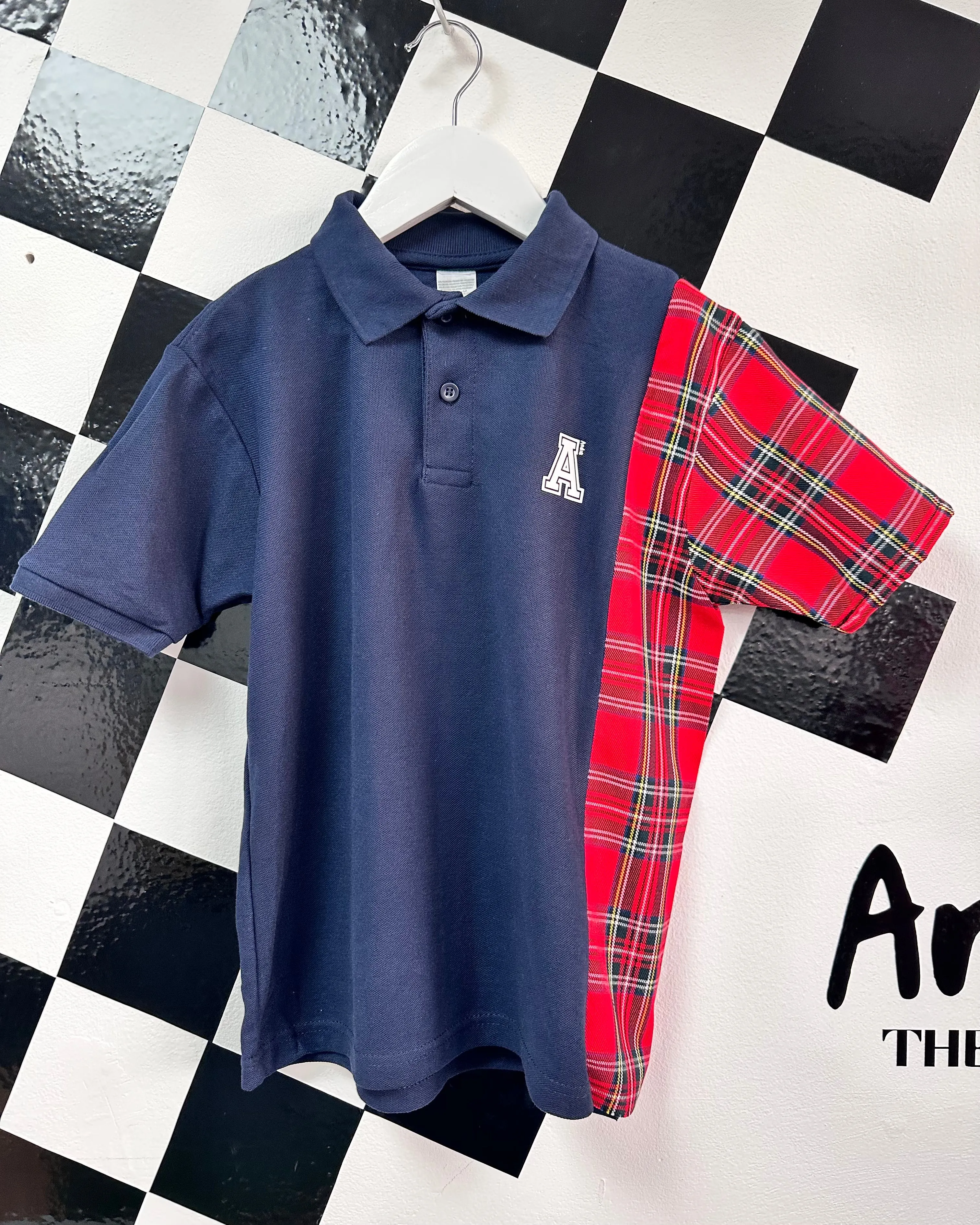 Navy Tartan Polo Shirt(3yrs - 15yrs)