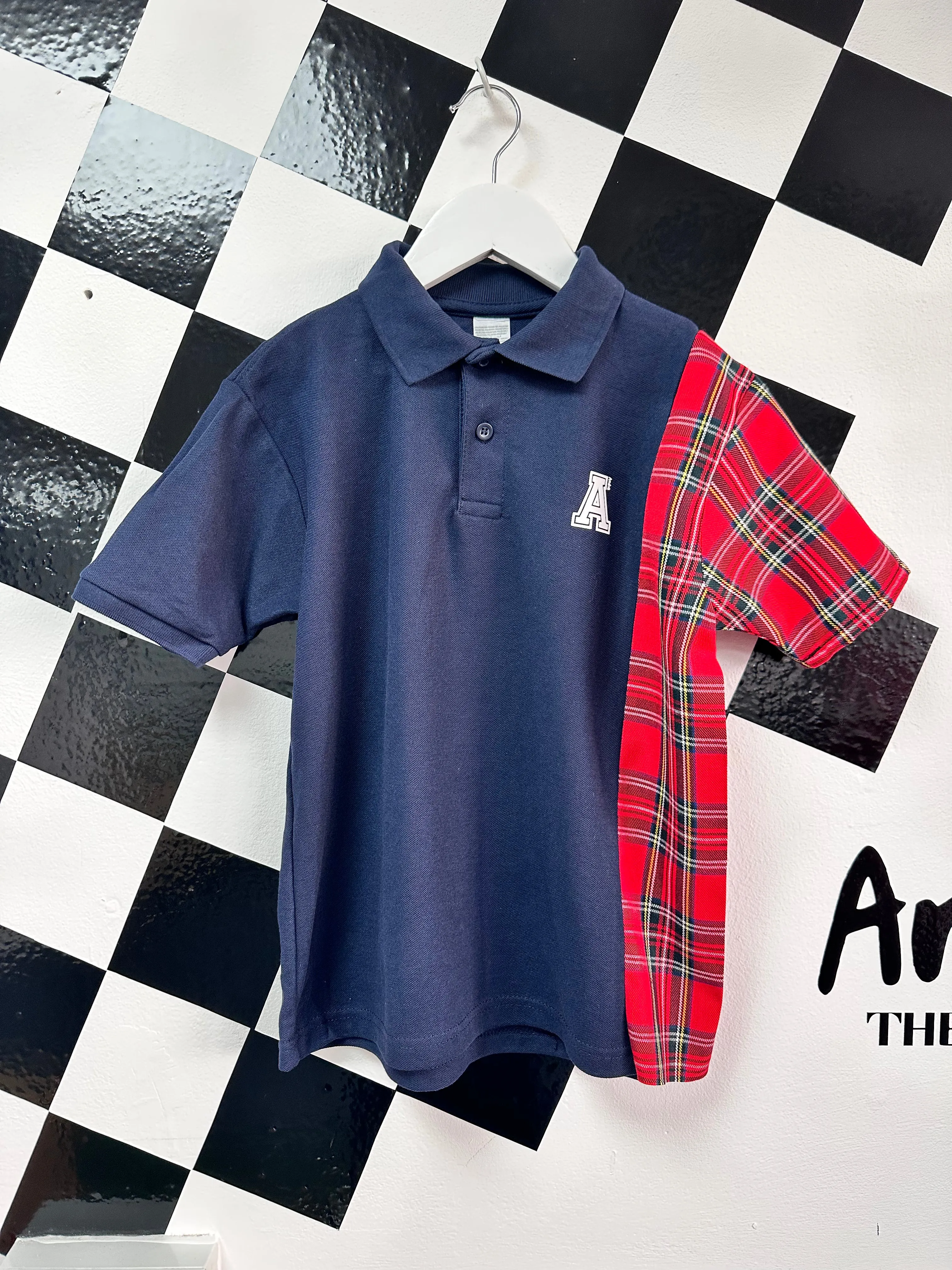 Navy Tartan Polo Shirt(3yrs - 15yrs)