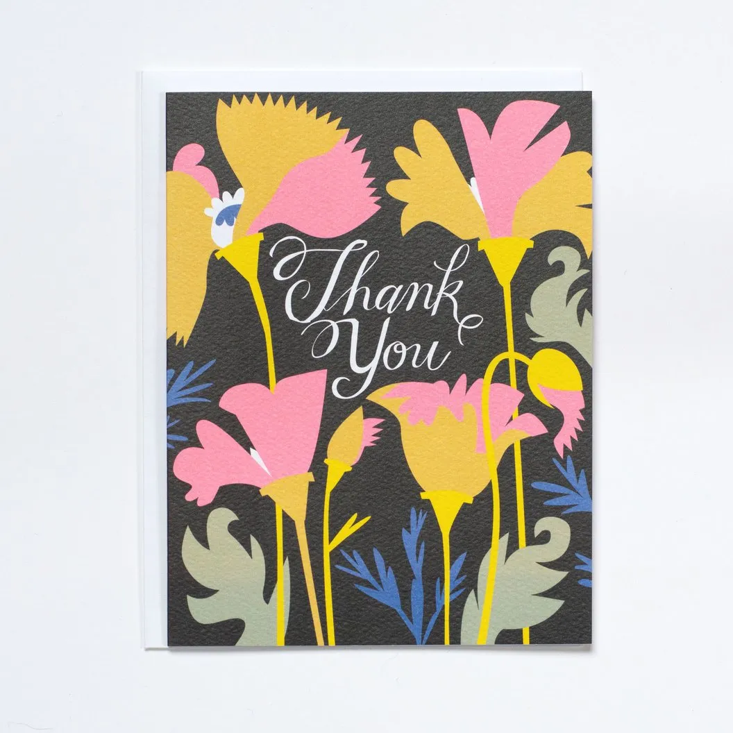 Notecard Hello California Poppy Thank You