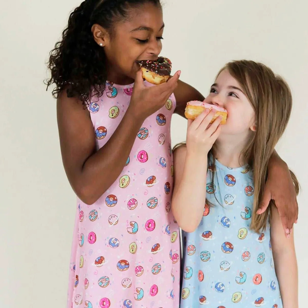 Pink Space Donut Bamboo Girls' Dress