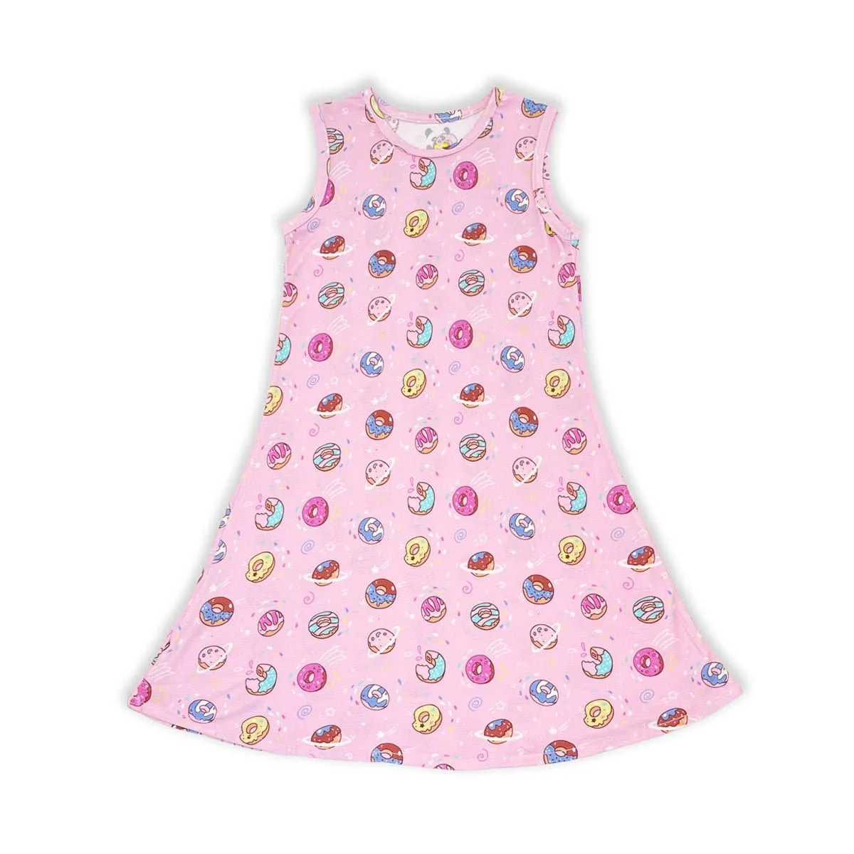 Pink Space Donut Bamboo Girls' Dress