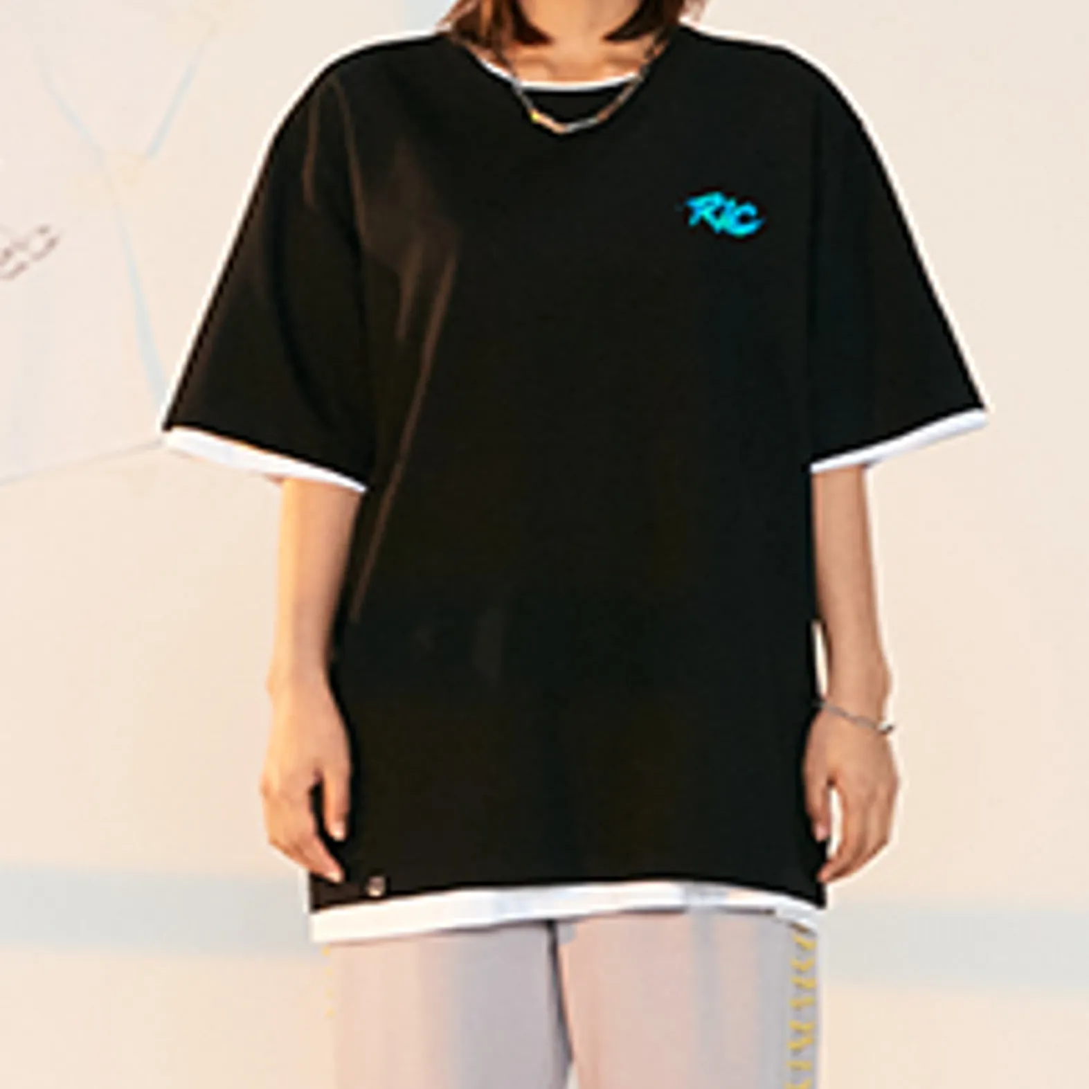 Rickyisclown [RIC] Blue Flame Smiley Tee Black [R8210329c-V6]