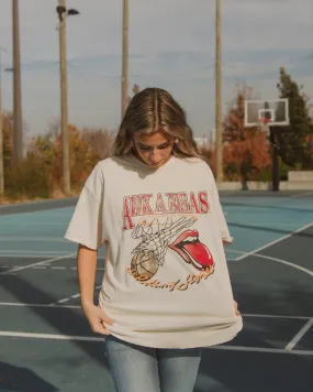 Rolling Stones Arkansas Basketball Net Off White Thrifted Tee