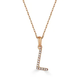 Rose Gold & Diamond “L” Pendant